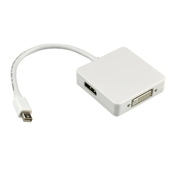 

3 In 1 mini Displayport DP to DVI HDMI DP Cable Adapter Display port Male to Female for Mac Macbook Pro Air