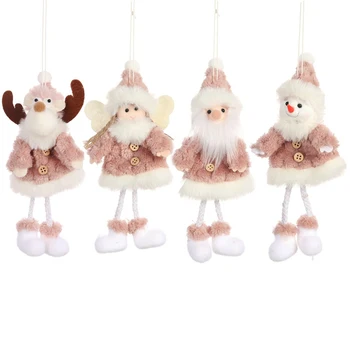 

4pcs Plush Angel Pendant Christmas Tree Decor For Home Hanging Doll Christmas Ornament 2019 Navidad Xmas Gift Cristmas Deco