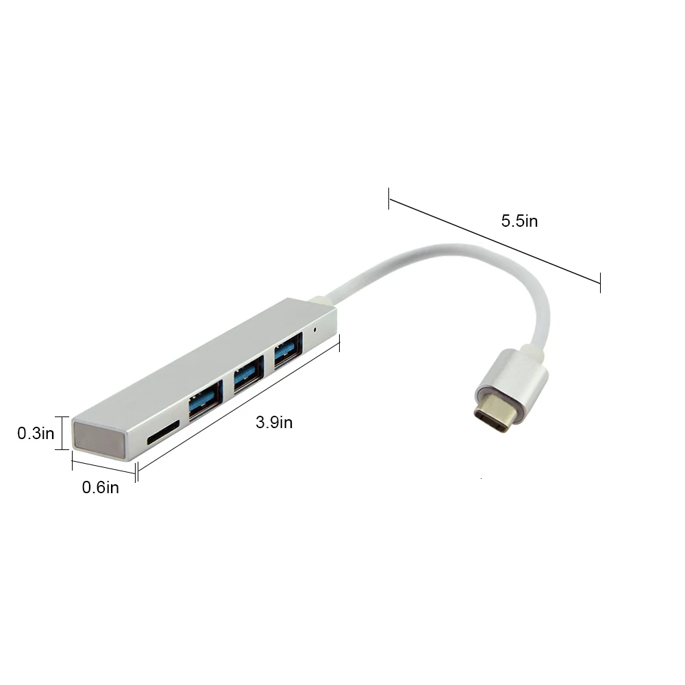 USB chyi C HUB 3,0 3 порта с TF кардридером Тип C 3,1 концентратор адаптер для MacBook, Surface Pro 6 Аксессуары