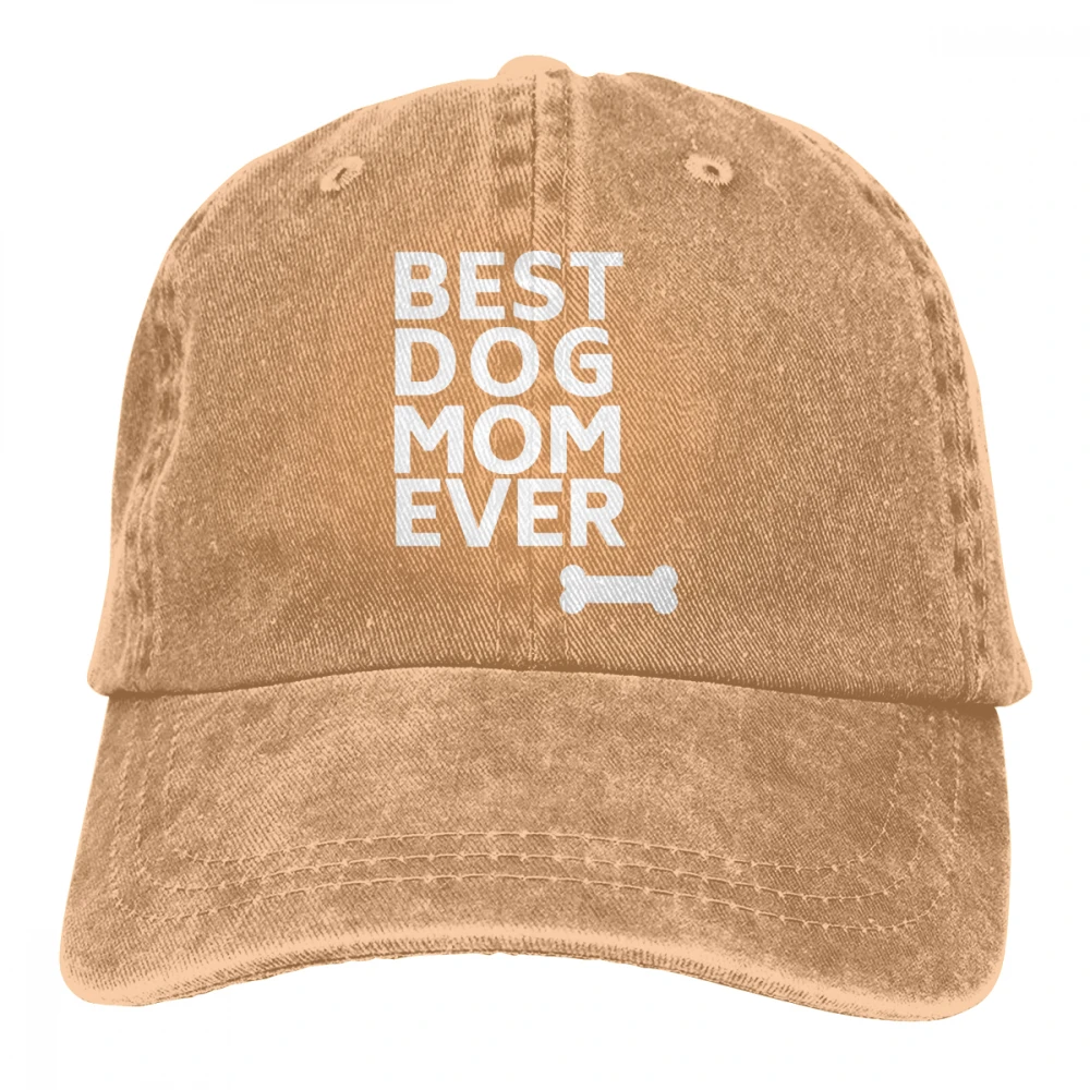 Лучшая Собака Мама навсегда Casquette черный унисекс Мужские Женские джинсовые бейсболка с ремешком кепки Регулируемый Гольф папа шляпа - Цвет: Хаки