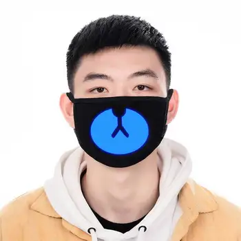 

Cotton Dustproof Anime Cartoon Kpop Woman Men Glow In Dark Teeth Mouth Masks Black Mask Mouth Half Warm Face Mask