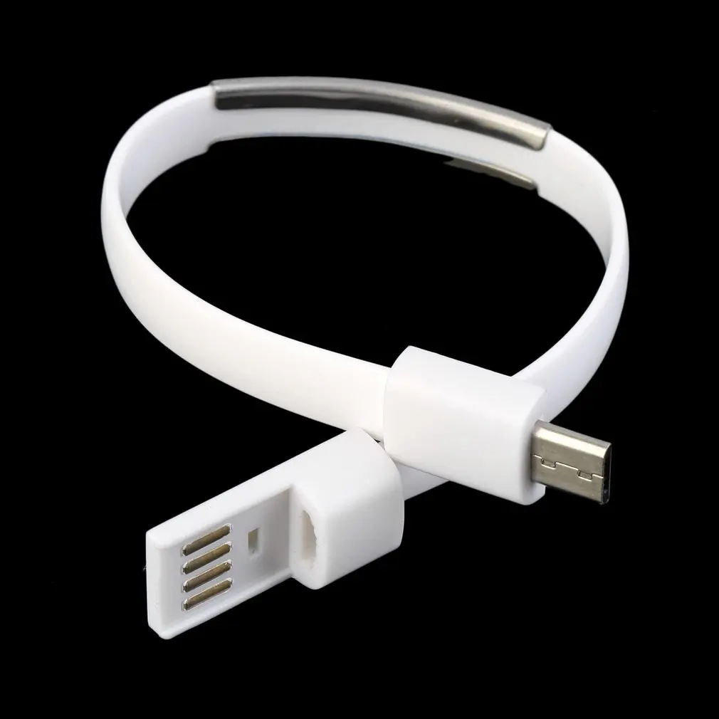 

Hot! 22cm Portable Noodle Usb Cable Wristband Micro USB Cable Charger Charging Data Sync For Android Cell Phone Best Price Dec22