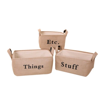 

Jute Retro Storage Basket Foldable 3 Sizes Laundry Basket Kids Toy Sundries Cat Storage Basket/Bucket Organization