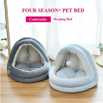 

WH 2020 Hot Hanging Ball toy soft Mongolian Yurt Pet Nest Removable Portable cat cave toys House sleeping bed