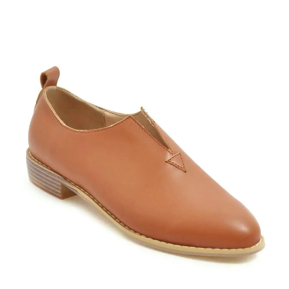 Новое поступление nueva moda de boca profunda zapatos de tacón bajo zapatos de mujer de talla grande cómodos zapatos casuales salvajes