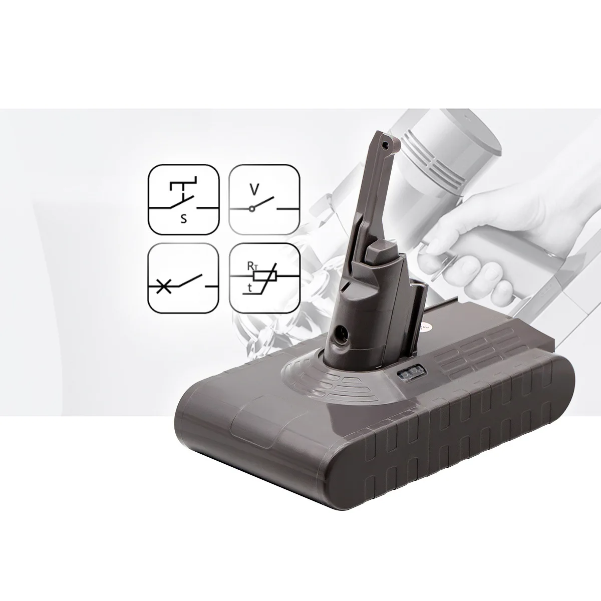3500mah 21,6 V аккумулятор Pour Dyson V8 аккумулятор Absolue V8 литий-ионный аспиратор перезаряжаемый аккумулятор 3.5Ah L15
