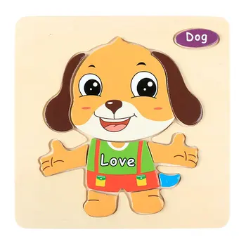 

Creative Cartoon Animals Wooden Building Puzzle Jigsaw Baby Kids Early Education Toys Birthday Gift