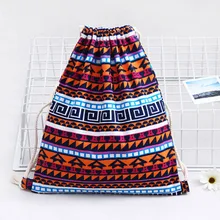 Женский Мужской рюкзак на шнурке ретро геометрический принт спортивные дорожные сумки для хранения высококачественные шнурки рюкзак