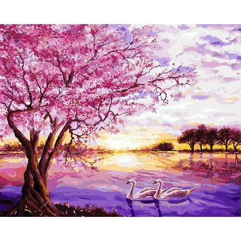 

GATYZTORY 40x50cm Painting By Numbers for Colourful DIY Pictures by numbers landscape Frameless Digital Painting