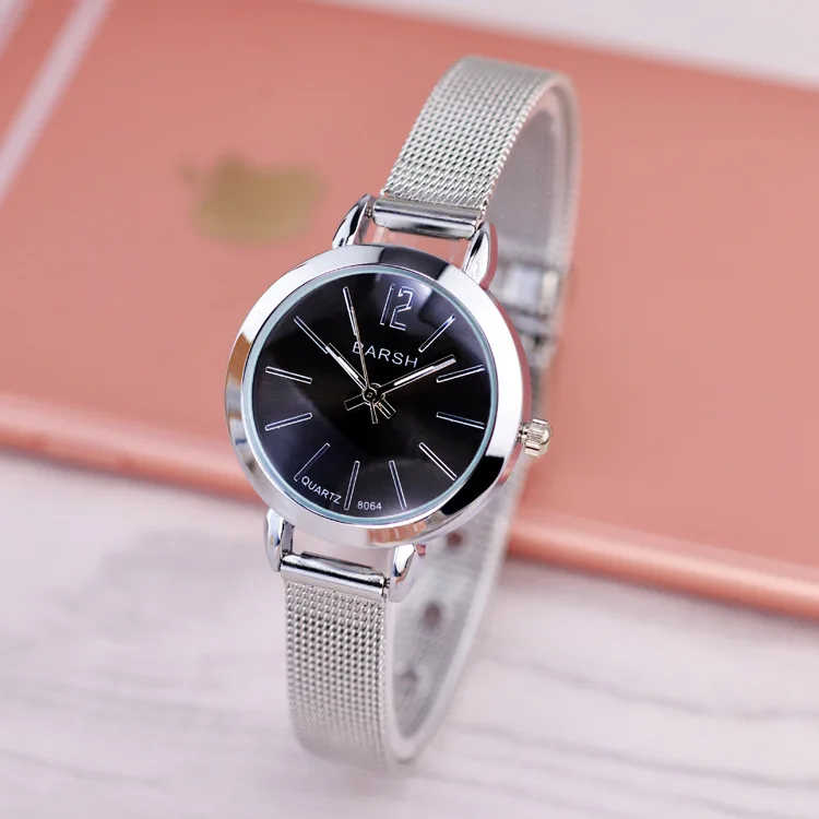 

Elegant Article Nail Compact And Stylish Ladies' Waterproof Mesh Belt Watch WOMEN'S Bracelet Watch STUDENT'S Watch Agent