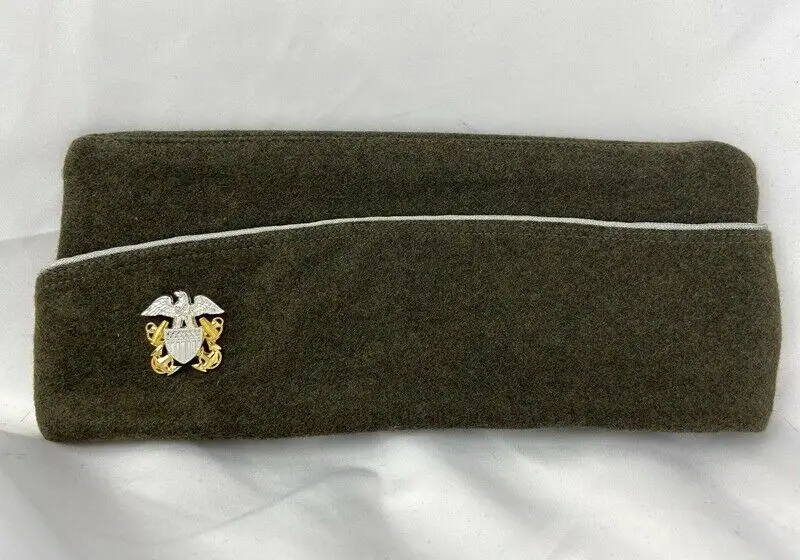 WW2 Американский флот офицеры шерстяной гарнизон шапка Металлическая Эмблема