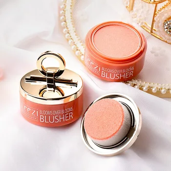 

Natural Mushroom Head Blush Powder With Brush Sponge Makeup Puff Face Makeup Tool Brighten Smudge-proof Blusher