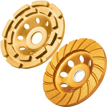 

Grinding Wheel Set Includes Double Row Diamond Cup Grinding Wheel and Turbo Diamond Cup Wheel(2Pcs,4.5Inch)