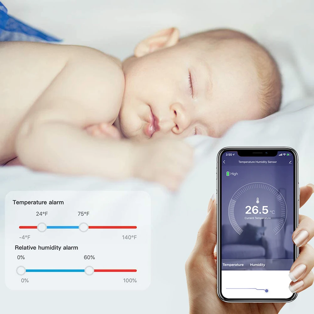inteligente indoor sensor inteligente termômetro medidor umidade trabalho com alexa