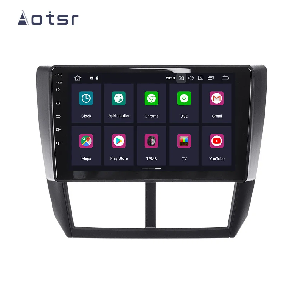 Автомобильный мультимедийный плеер AOTSR 1DIN 9 дюймов GPS Android 8 1 для Subaru Forester 2008 2012 4 Гб