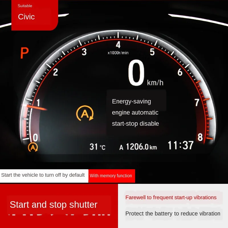 

Applicable to 10 Th Generation Civic Engine Automatic Start and Stop Shutter Stop Qibao Decorations Car Interior Design Modifica