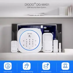 Digoo DG-MAS1 433 МГц Беспроводная GSM DIY домашняя сигнализация наборы для IOS и Android APP-датчик двери-детектор PIR-дистанционное управление