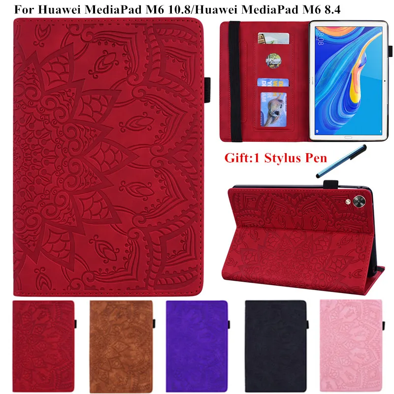 3D рельефный чехол с цветком для Huawei MediaPad M6 10 8 4 2019 откидная Подставка планшета |