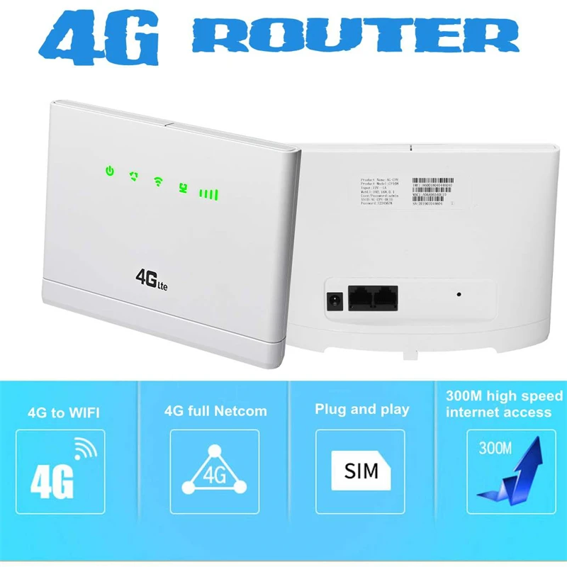 TIANJIE Router Sim 4G LTE Cat4 Mở Khóa Modem 4G Phát Wifi RJ45 WAN LAN Bên Ngoài anten GSM Kích Adapter wifi repeater with lan port