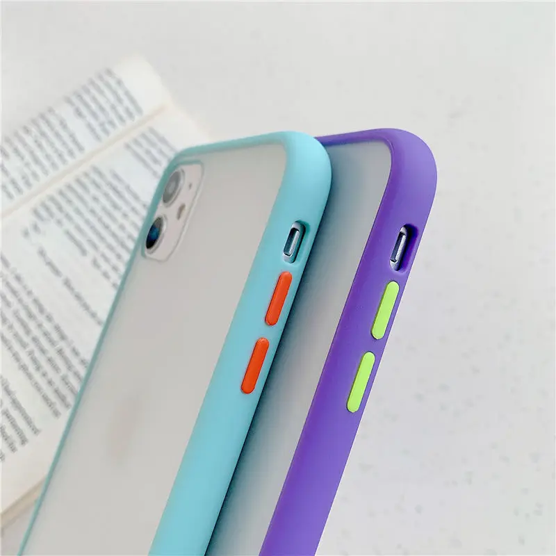 phone cases for iphone 8 For iPhone XR Case Matte Bumper Phone Case For iPhone 12 11 Pro Max XR XS Max 6S 8 7 Plus Shockproof TPU Silicone Clear Cover case iphone 6