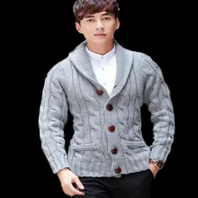 VXO Весна Осень лацкан толстый кардиган свитер большой отворот мужской повседневный Свободный вязаный свитер