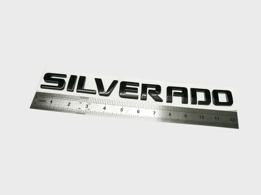 3x Silverado+ 1x LT табличка значок с эмблемой 3D 1500 Silverado глянцевый черный
