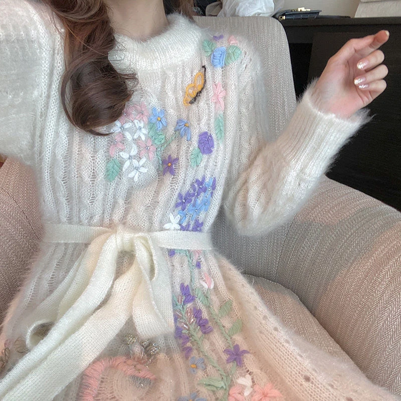 High End Handmade Floral Embroidery Ruffle Mermaid