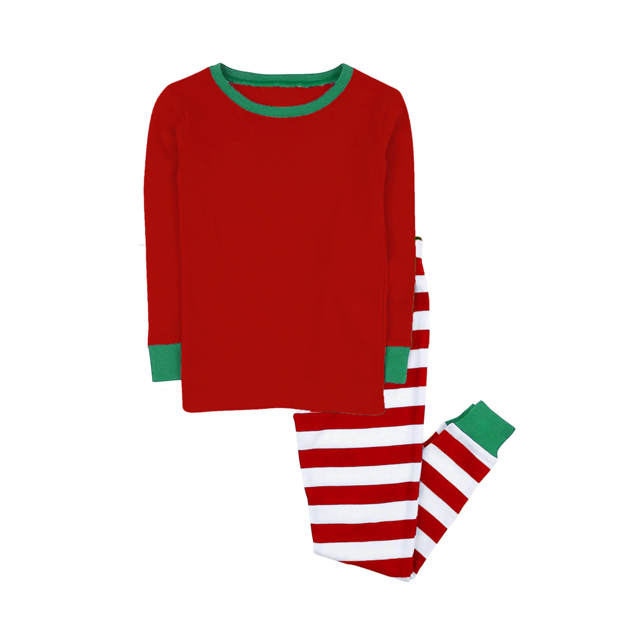 Рождественские полосатые пижамы из хлопка для мальчиков и девочек, детская одежда для сна, детские пижамы