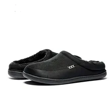 Однотонные высококачественные мужские зимние тапочки из флока; теплые домашние тапочки для спальни; домашняя обувь из плюша; размер 48; мягкая домашняя обувь