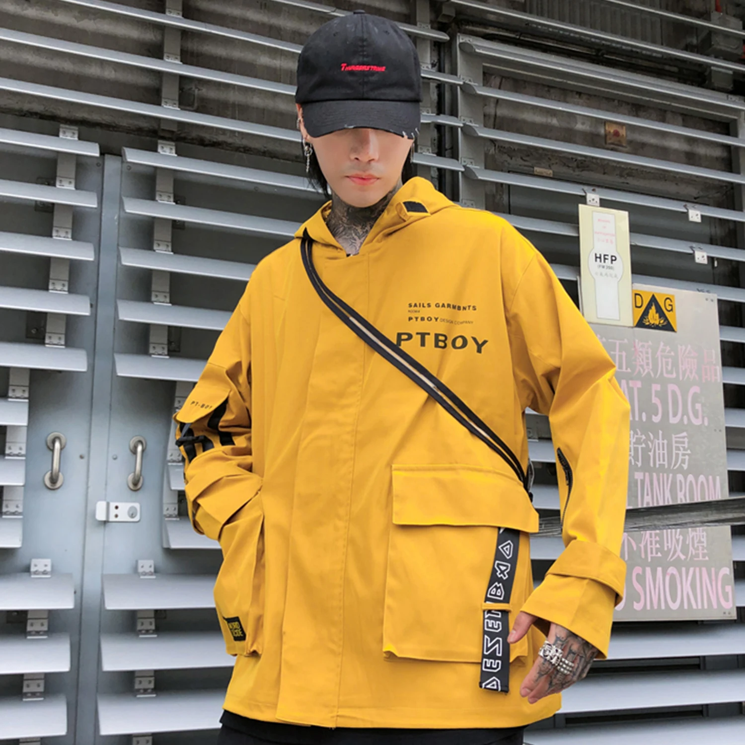 Aelfric Eden, мужские куртки с несколькими карманами и буквенным принтом, Harajuku, повседневное хлопковое пальто в стиле хип-хоп, цветные мужские модные топы, уличная одежда