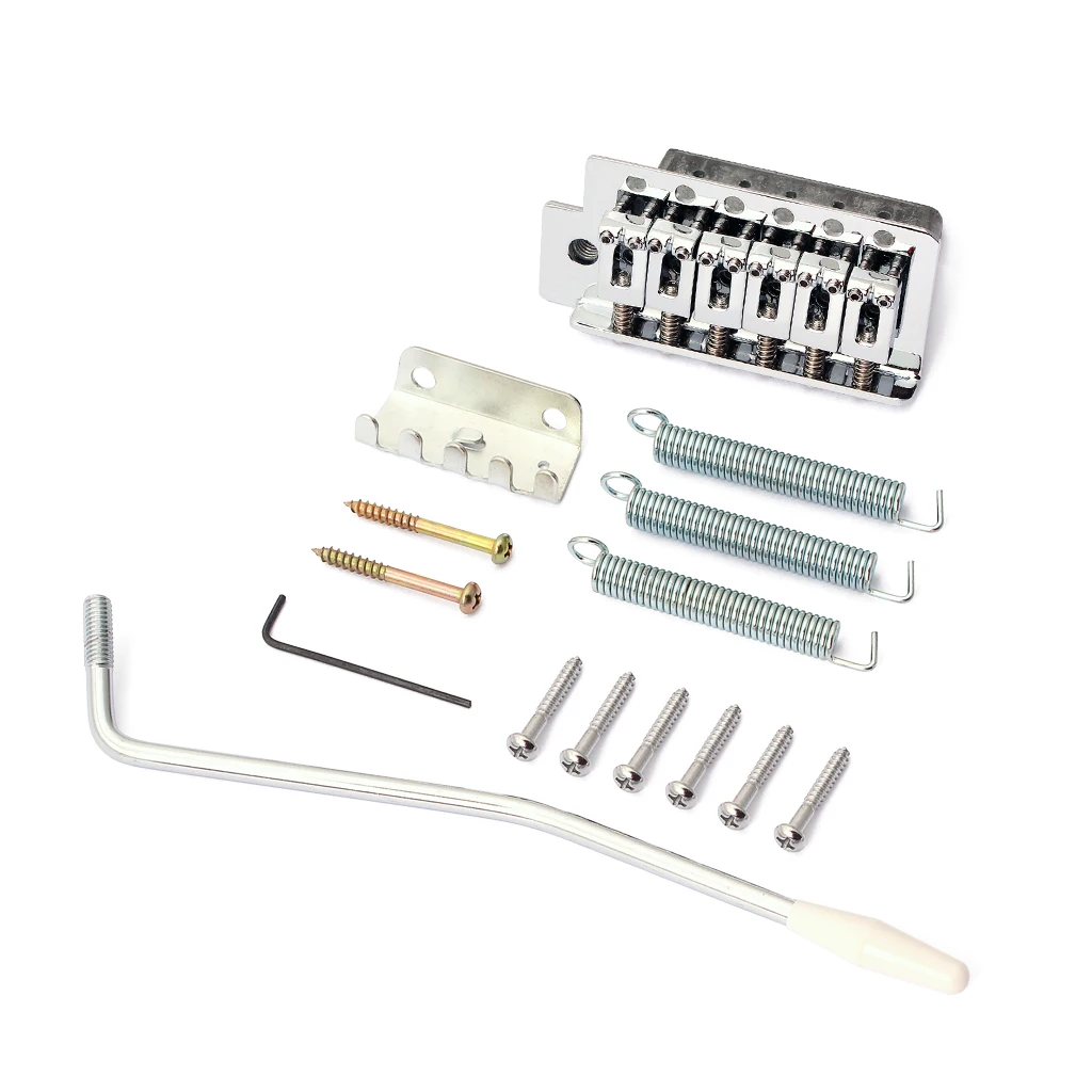 Metal Left Handed 6 Strings Electric Guitar Tremolo Bridge Set Silver