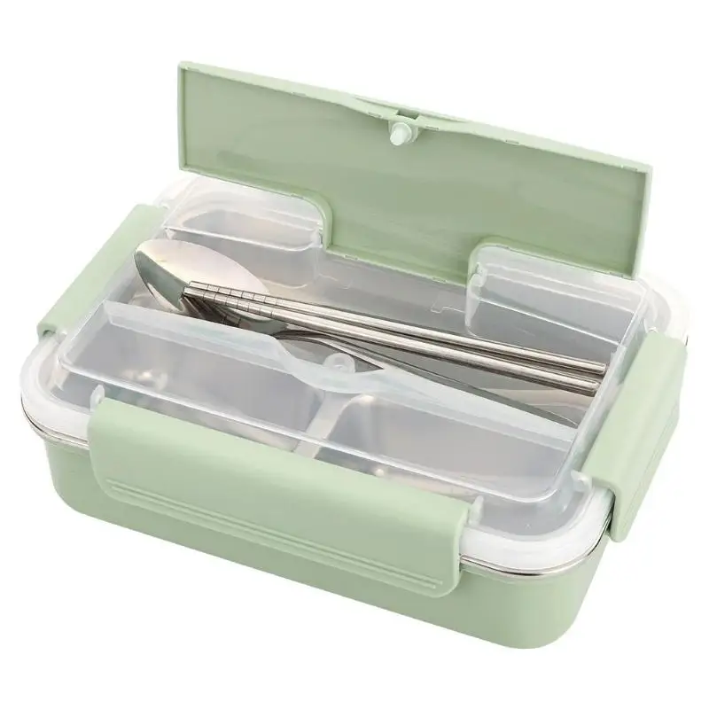 

Stainless Steel Lunch Box with Compartments Spoon Chopsticks Kitchen Leak-proof Food Storage Container Children Bento Boxes