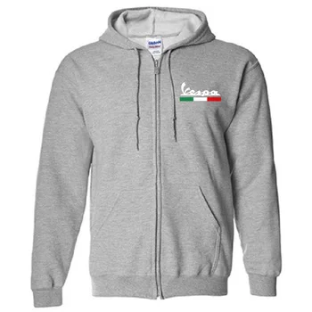 

mens Vespa print hooded jumper Motorcycle homme Windproof Tracksuit cotton Zipper Jacket Italy flag Hoodies Sweatshirt Fashion