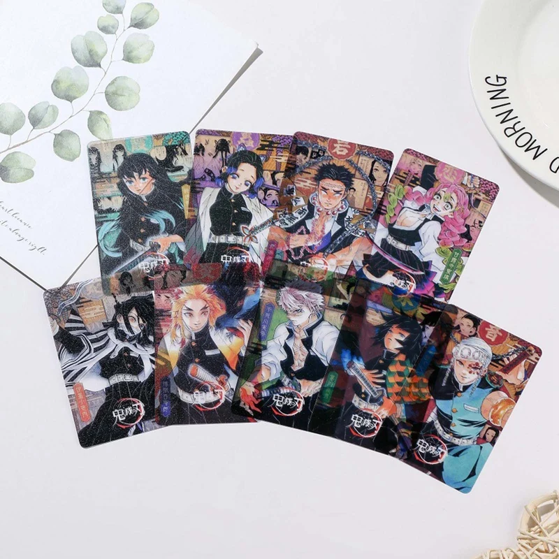 16 unids/set Anime demonio asesino Kimetsu No Yaiba de la etiqueta engomada de la tarjeta paquete demonio asesino cifras foto Tarjeta de colección de Fans Memorial tarjeta