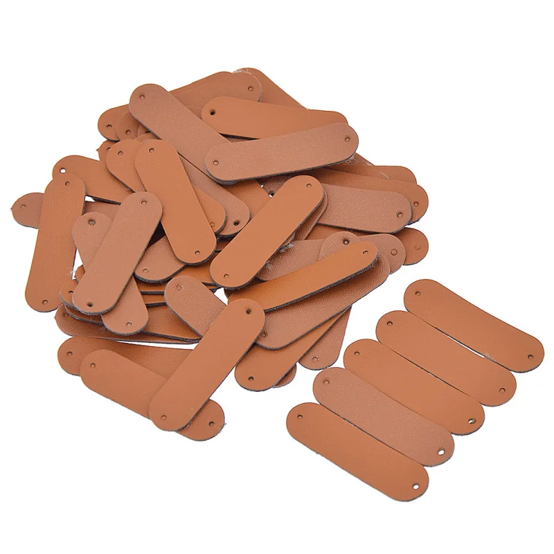 Leather Labels 50PCS Vintage Blank Leather Labels For Handmade Sewing Crafts Clothes Bags Shoes Accessories Supplies