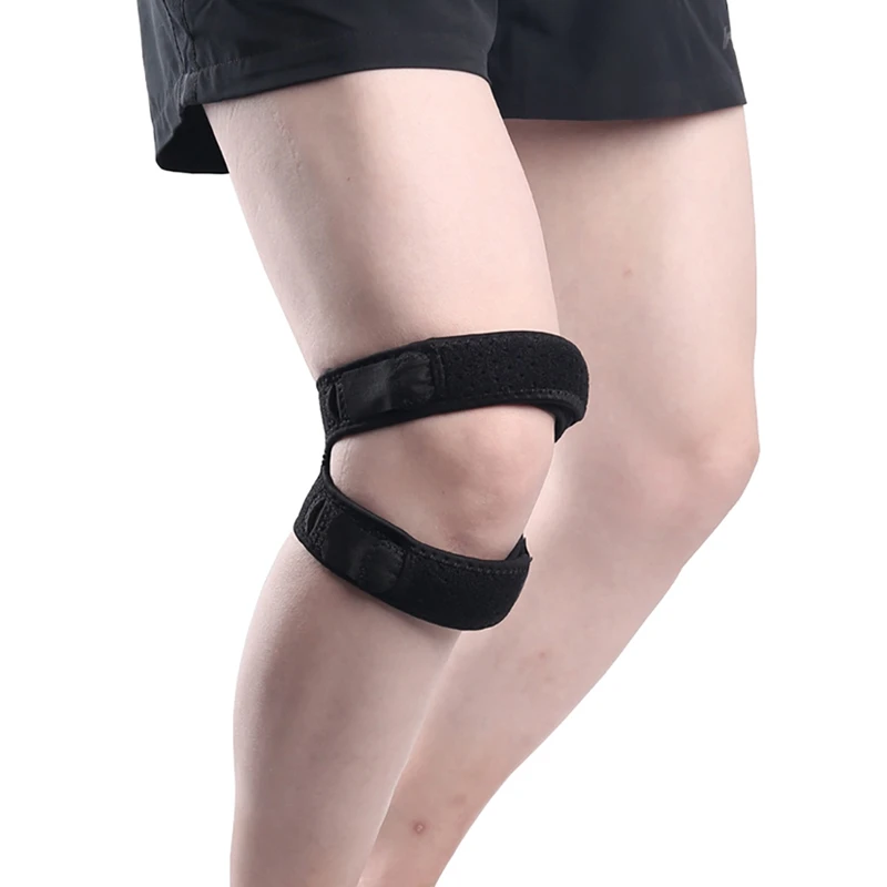 1PCS Pressurized Knee Wrap Sleeve Elastic Braces Knee Hole Kneepad Safety Basketball Cycling Protector Leg Support Bandage Pad