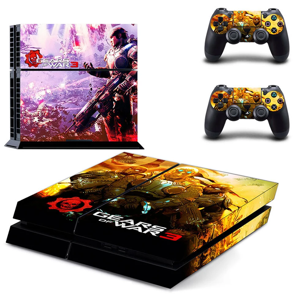 Виниловая наклейка для PS4 для консоли playstation 4 и 2 контроллера Skins-Gears 5