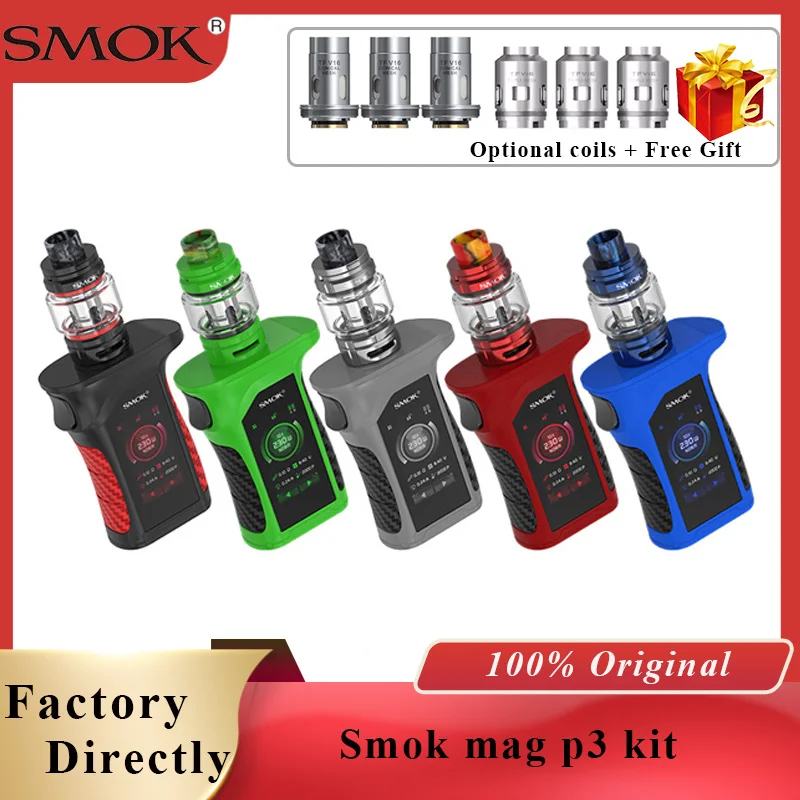 Предзаказ электронная сигарета Smok Mag P3 Kit 230W P3 box Mod & TFV16 Tank E Cigs Kit IQ-S чипсет водонепроницаемый vs SMOK MAG KIT