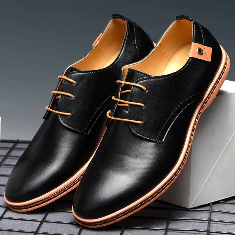 

Brand Casual Mens Leather Shoes Large Size 2019 New Men Flat Soft Leather Shoes Male Wedding Part Shoes Plus Size 38-48