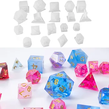 

19pcs/set Transparent Silicone Mould Dried Flower Resin Decorative Craft DIY dice Mold epoxy resin molds for jewelry