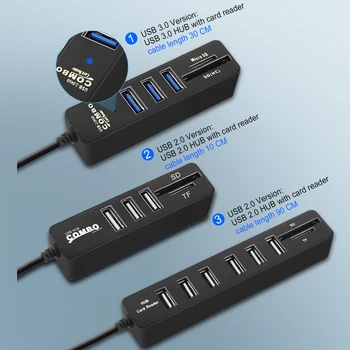 

USB Hub Multi USB 2.0 Hub USB Splitter High Speed 3 / 6 Ports Hab TF SD Card Reader All In One For PC Laptop Accessories