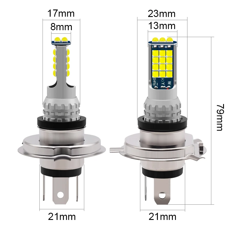 KIT DE LUCES LED H4 (3 CARAS) CON VENTILADOR PARA MOTO – Bucatti