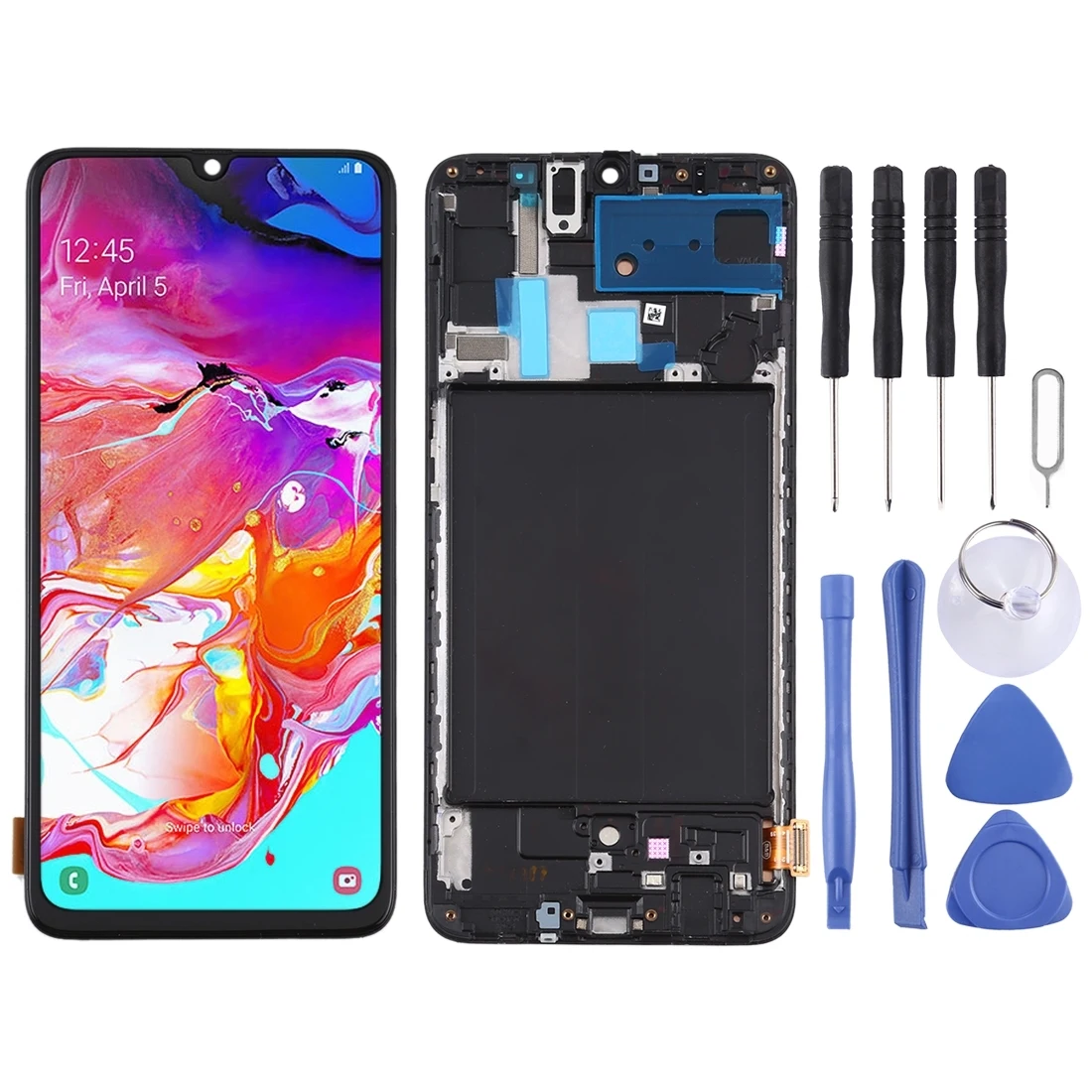 

LCD Screen and Digitizer Full Assembly With Frame for Samsung Galaxy A70 (Not Supporting Fingerprint Identification)(Black) TFT