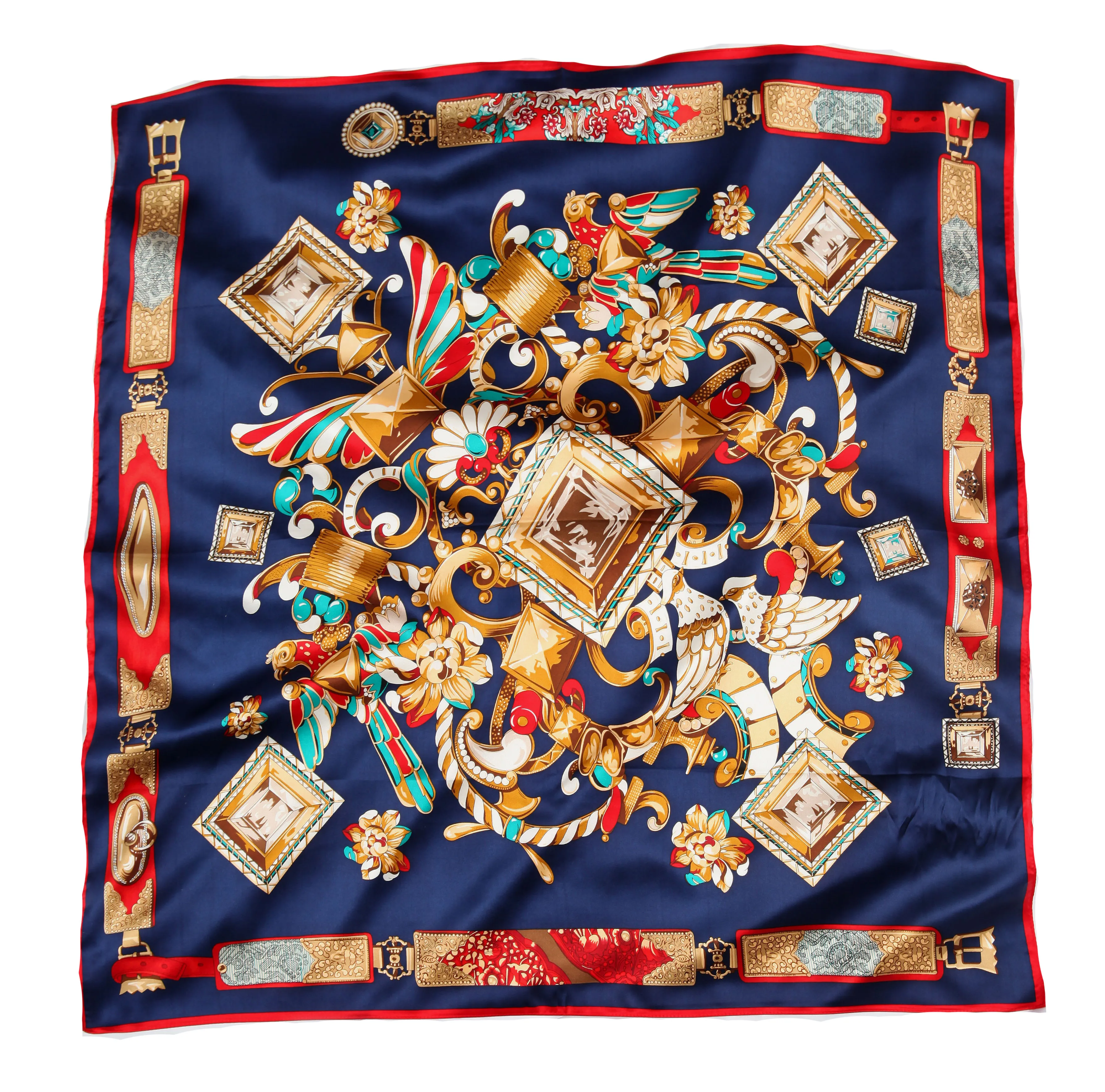 Элегантный бренд ручной работы 100% креп сатин Одноцветный Шелковый платок CREC