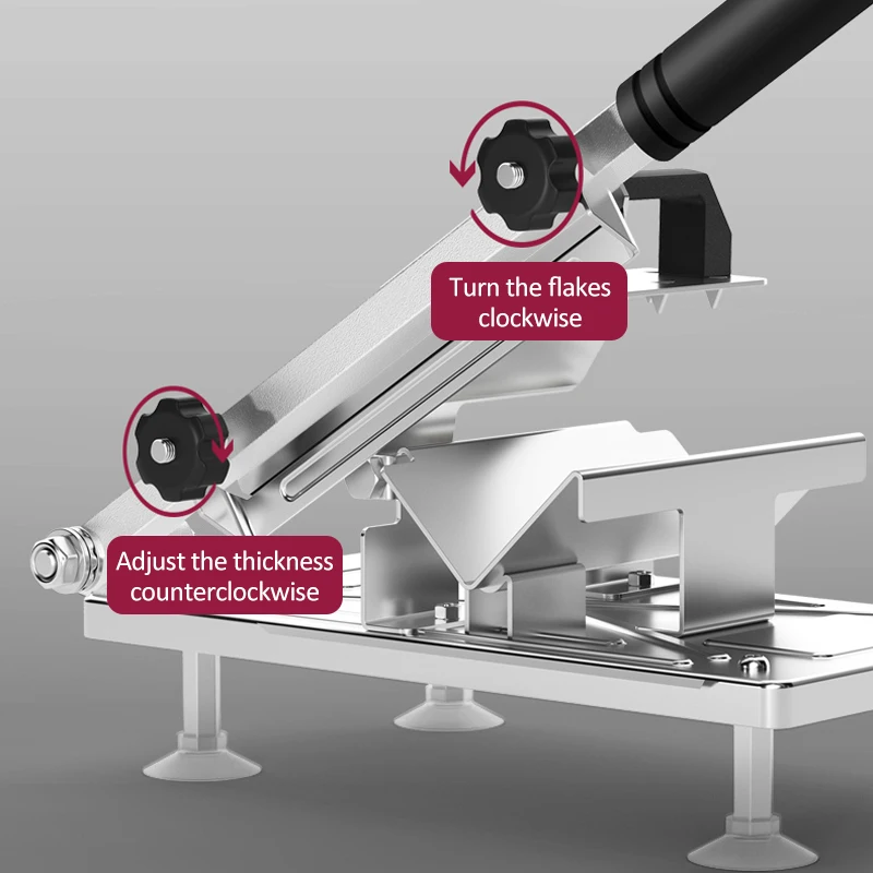 Home Kitchen Frozen Meat Slicer Manual Stainless Steel Food Cutter Slicing Machine Automatic Meat Delivery Nonslip Handle 2 Home Kitchen Frozen Meat Slicer Manual Stainless Steel Food Cutter Slicing Machine Automatic Meat Delivery Nonslip Handle 2