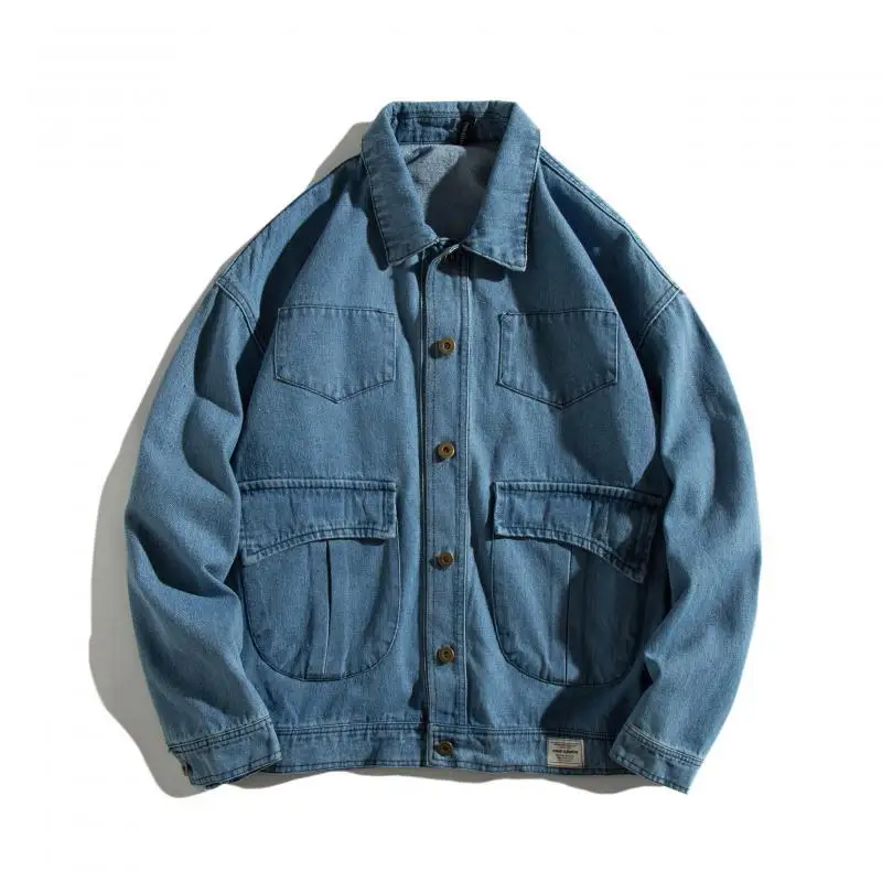 

2019/Autumn Clothing Solid Color Loose-Fit Jeans Coat Men's Autumn New Style Jacket Men's Casual Tops