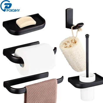 

POIQIHY Bathroom Hardware Set Toilet Brush Holder Paper Holder Towel Bar Bathroom Accessorry Robe Hook Soap Dish Rack Brass