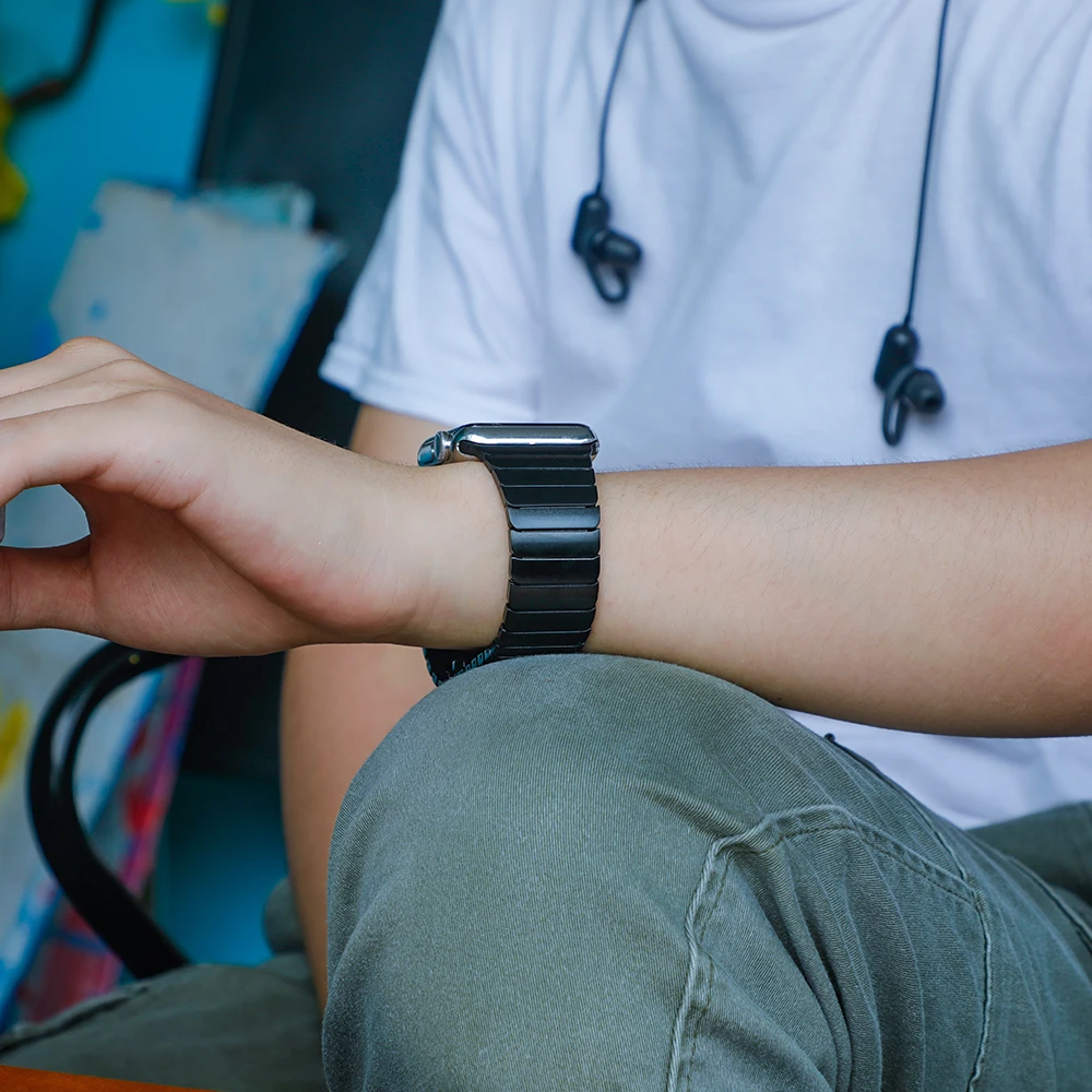 Ремешок с пряжкой бабочкой для apple Watch band 4 (iwatch 5) 44 мм 40 ремешок watch 3 2 1 42 38