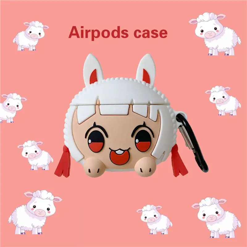 

Silicone Protective Case Rabbit Cover Protector with Carabiner for Airpods 1/2