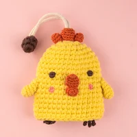 Cartoon Knitted Ainmal Keychain Girl Boy Couple Airpod Pendant Storage Key Holder Bag Car Lanyard Cute Jewelry Accessory Gift 1